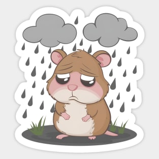 Sad Hamster in The Rain Sticker